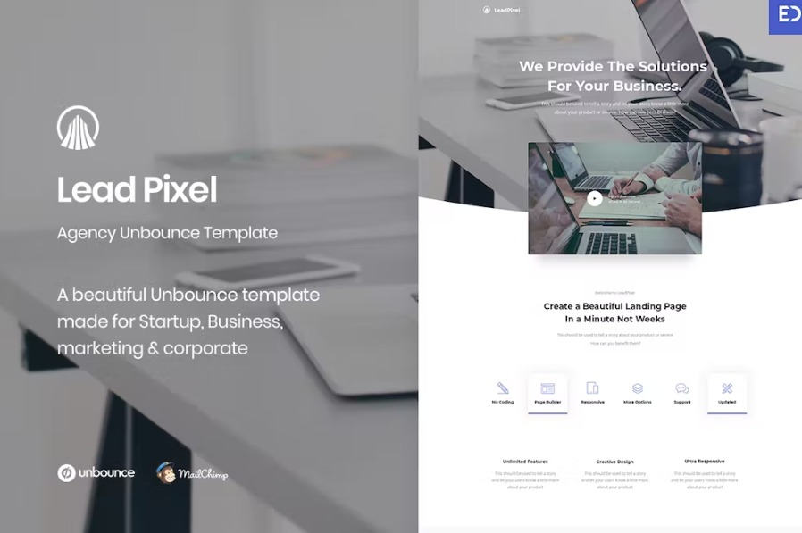 Free LeadPixel Agency Unbounce Landing Page Template Download