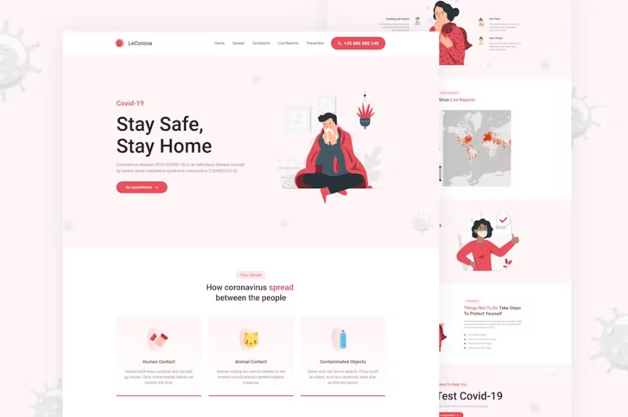 Free LeCorona Virus Unbounce Landing Page Template Download
