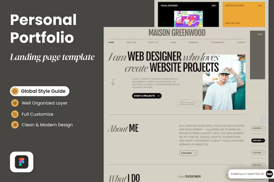 Free Maison Greenwood Personal Portfolio Landing Page Template Download