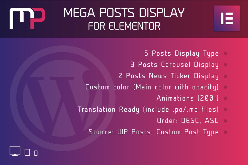 Free Mega Posts Display Elementor WordPress Plugin Download