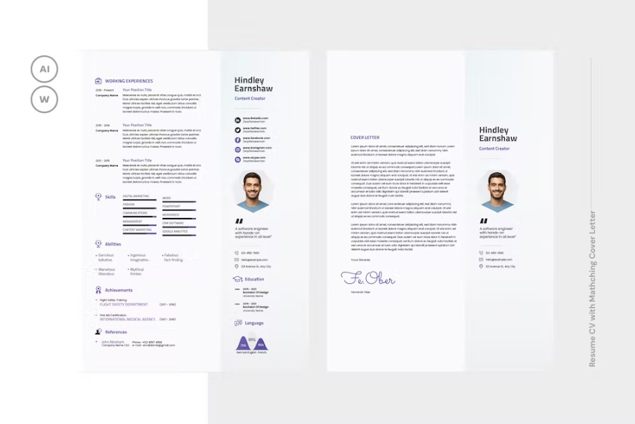 Free Professional Job Resume CV Template Download