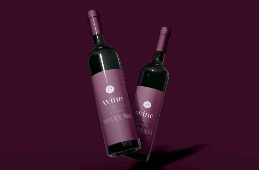 Free Red Wine Mockup Template Download