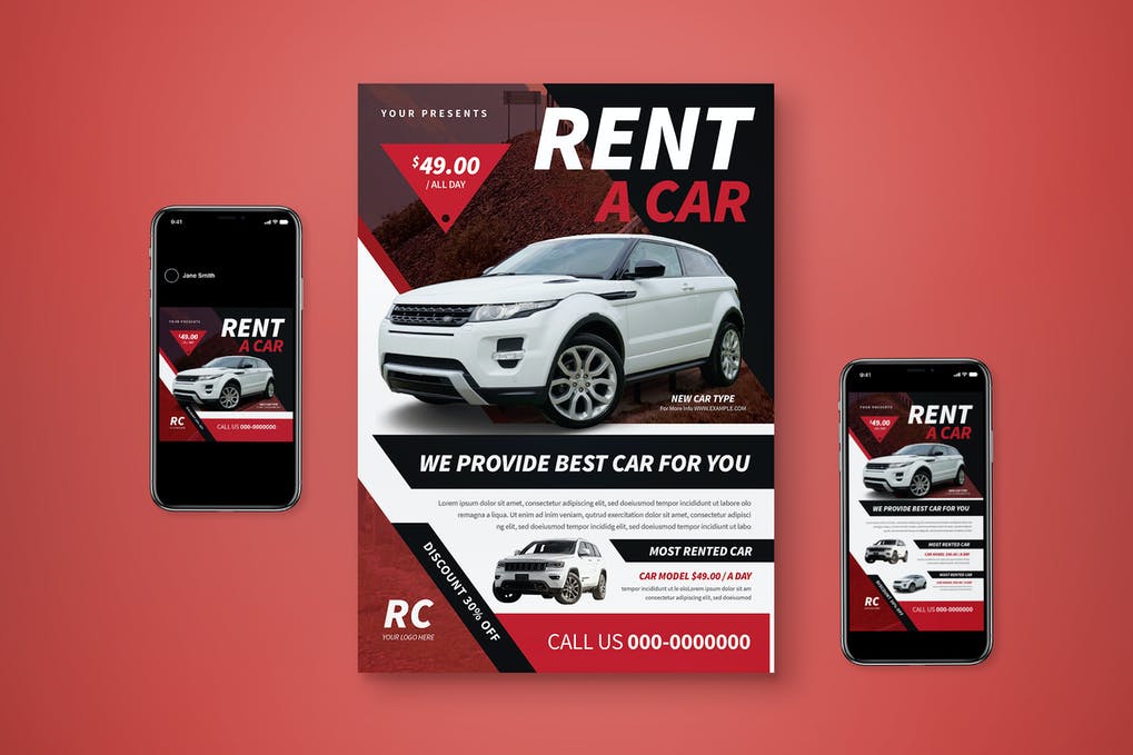 Free Rent Car Flyer Template Download