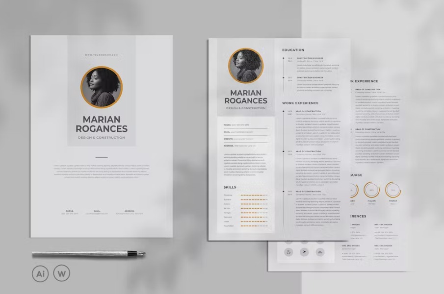 Free Modern CV Resume Template Download