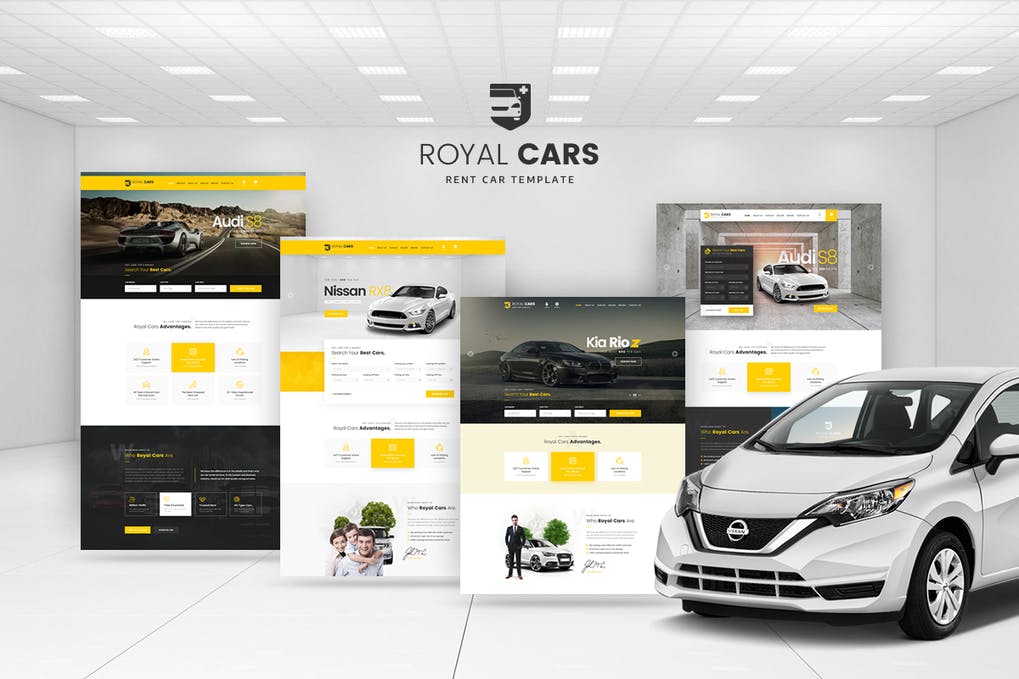 Free Royal Cars Rent Car PSD Template Download