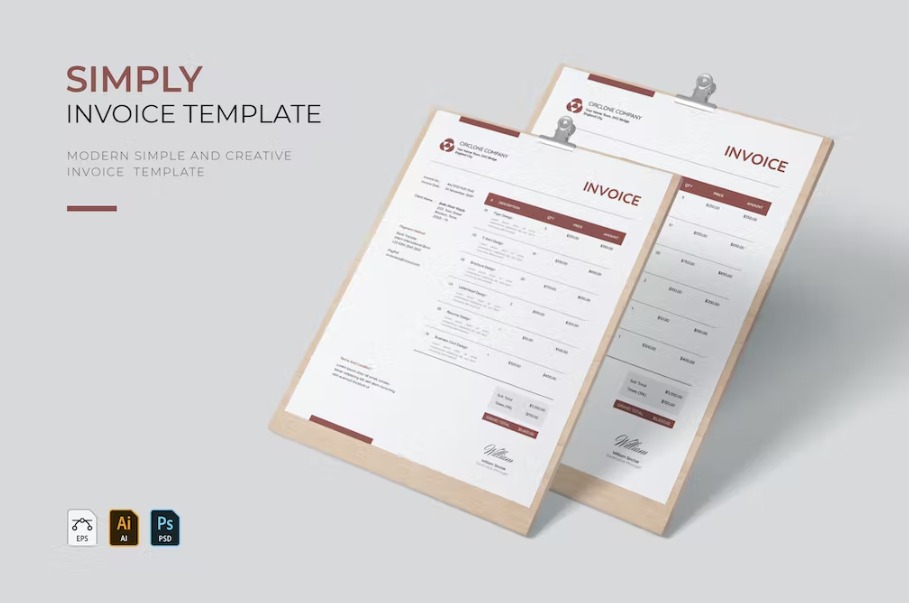 Free Simply Invoice Template Download