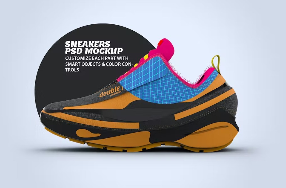 Free Sneaker Side View PSD Mockup Template Download