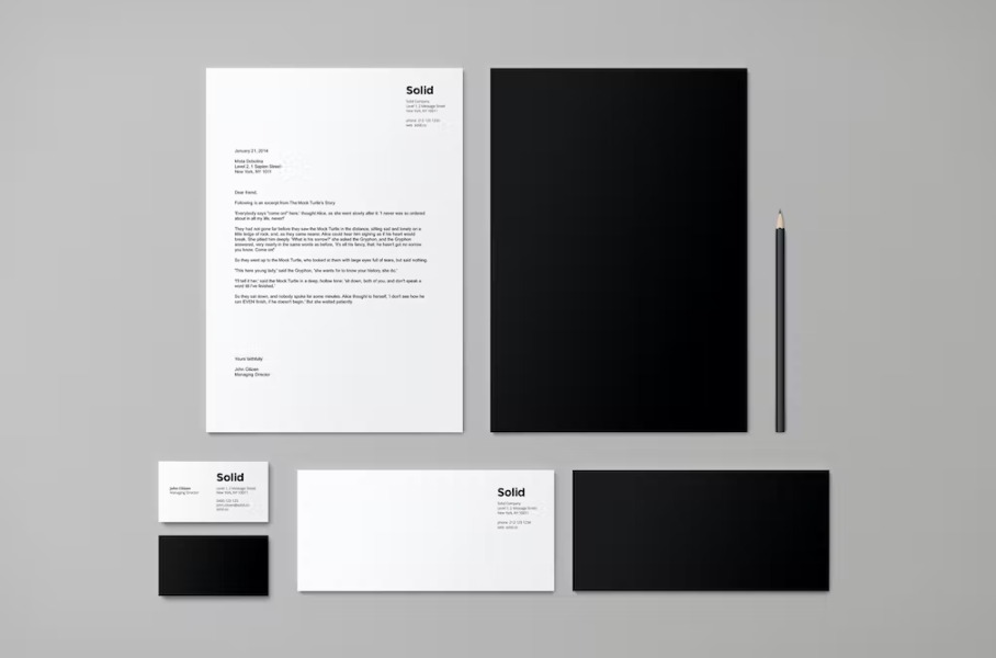 Free Solid Stationery Identity Template Download