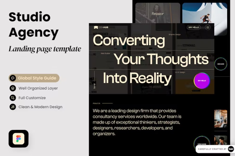 Free Studio Agency Landing Page Template Download