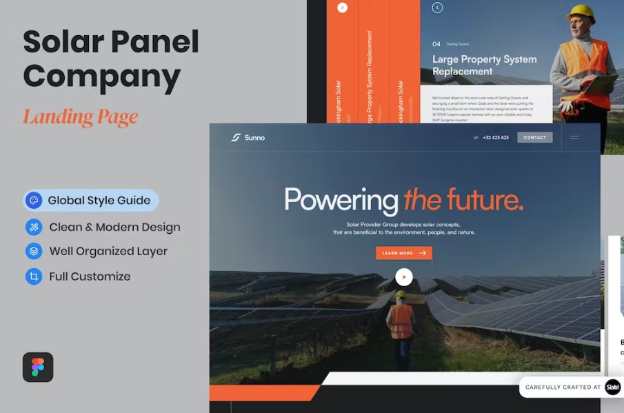 Free Sunno Solar Panel Provider Company Landing Page Template Download