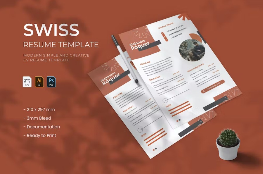 Free Swiss Resume Template Download