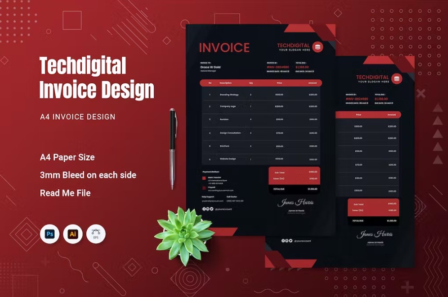 Free Techdigital Invoice Template Download