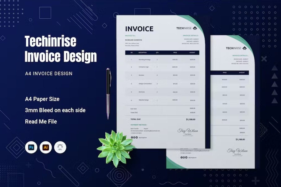 Free Techinrise Invoice Template Download