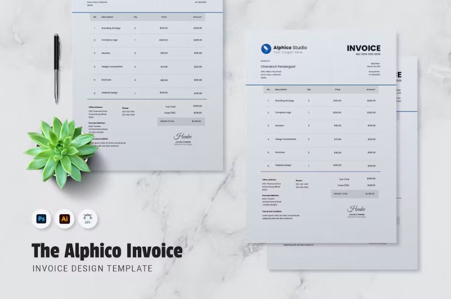 Free The Alphico Invoice Template Download