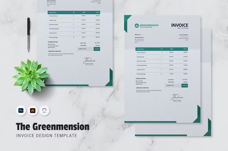 Free The Greenmension Invoice Template Download