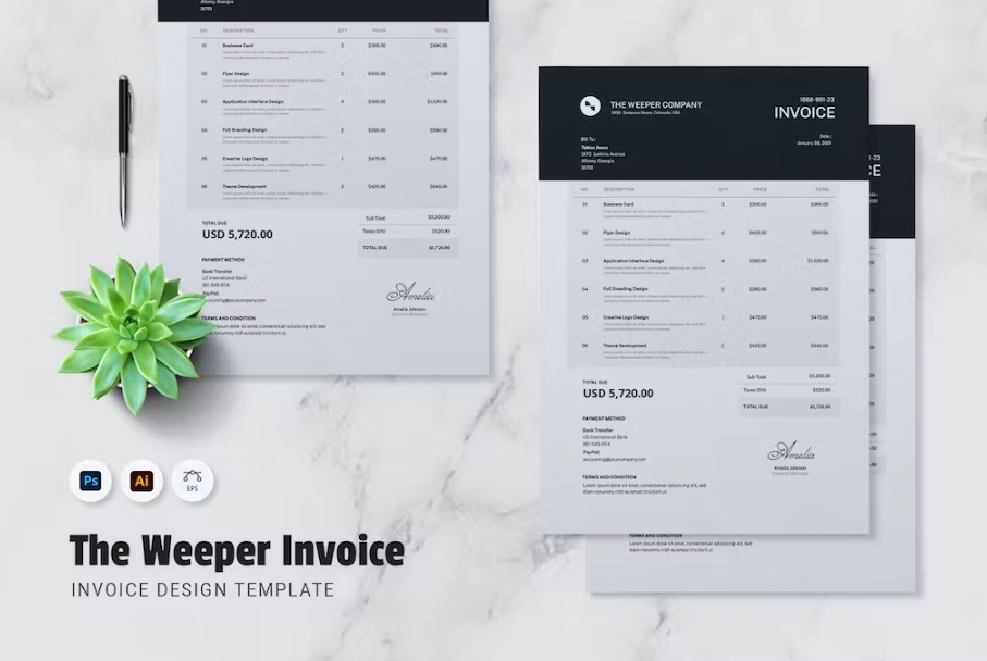 Free The Weeper Invoice Template Download