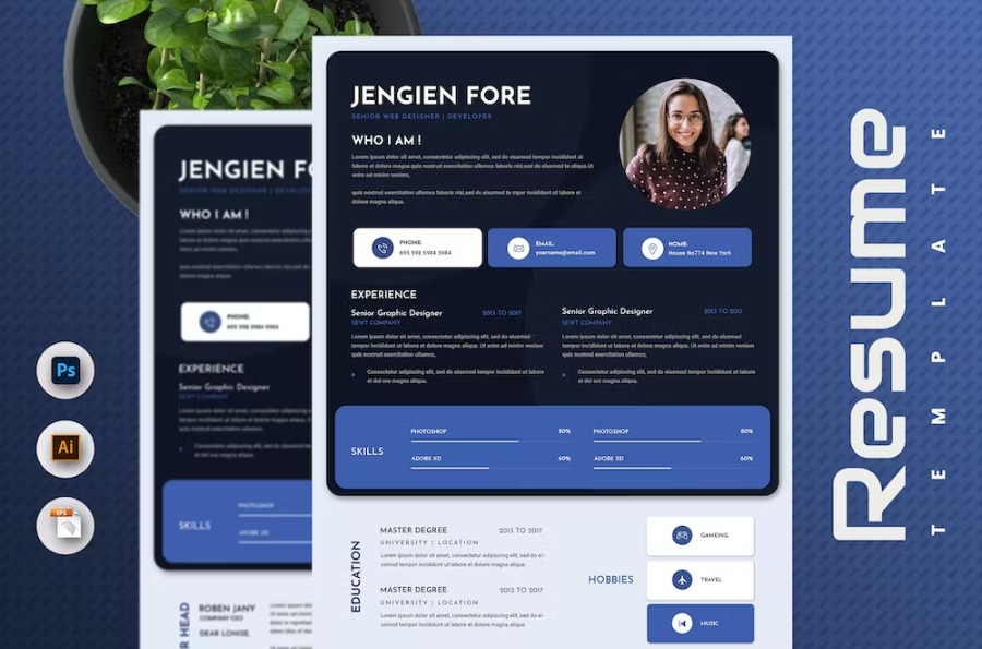 Free Trend Creative Resume & CV Template Download