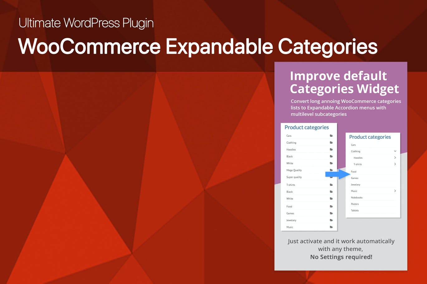 Free Ultimate WooCommerce Expandable Categories  WordPress Plugin Download