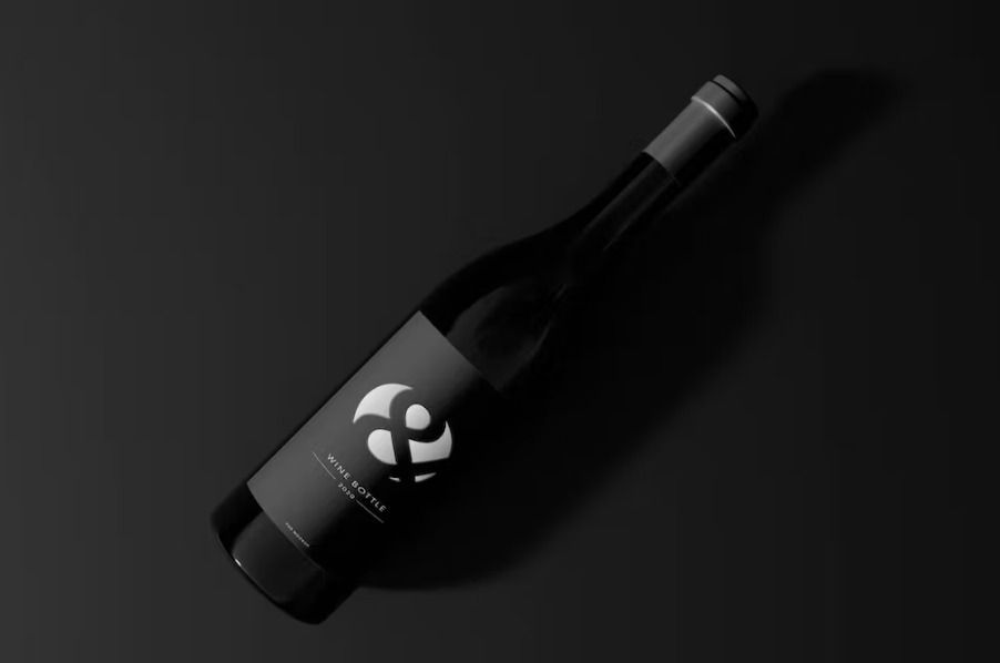 Free Wine Bottle Mockup Template Download