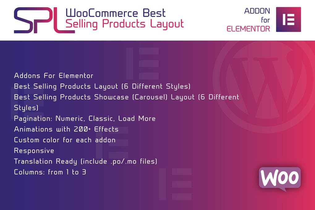 Free WooCommerce Best Selling for Elementor Plugin Download