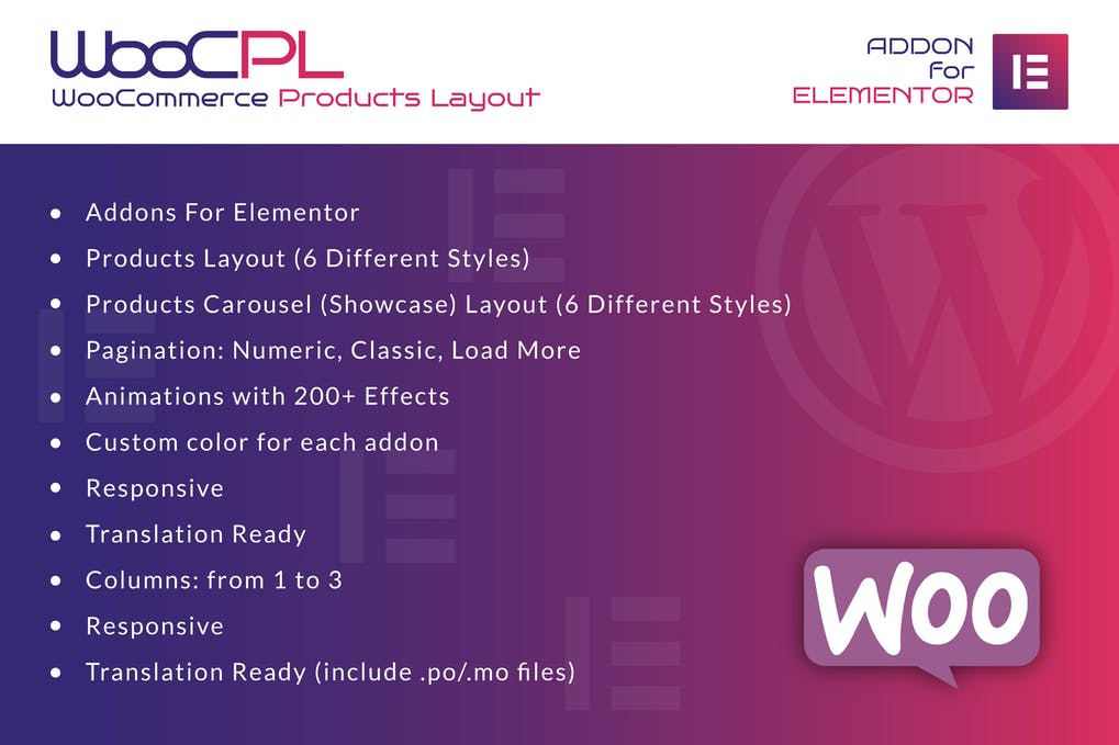 Free WooCommerce Products Layout for Elementor Plugin Download