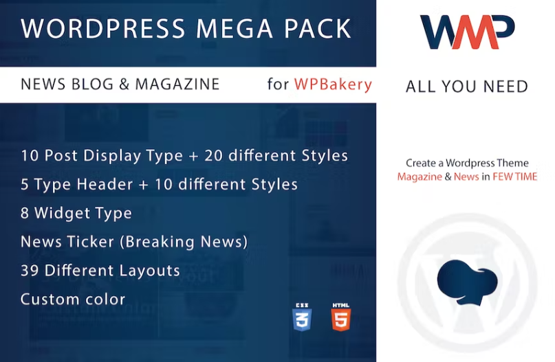 Free Wordpress Mega Pack for WPBakery Plugin Download