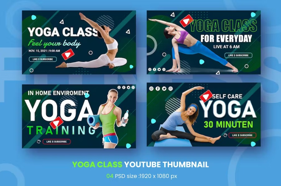 Free Yoga Class Youtube Thumbnail Template Download