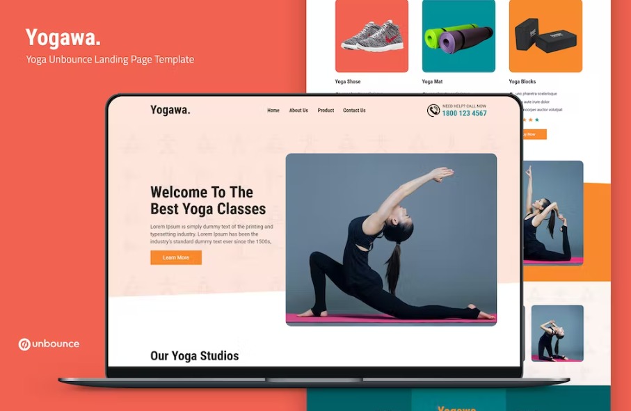 Free Yogawa Yoga Unbounce Landing Page Template Download