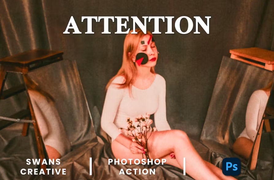 Free Attention Photoshop Action Download