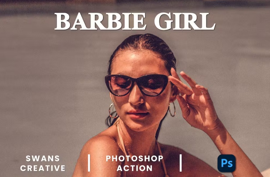 Free Barbie Girl Photoshop Action Download