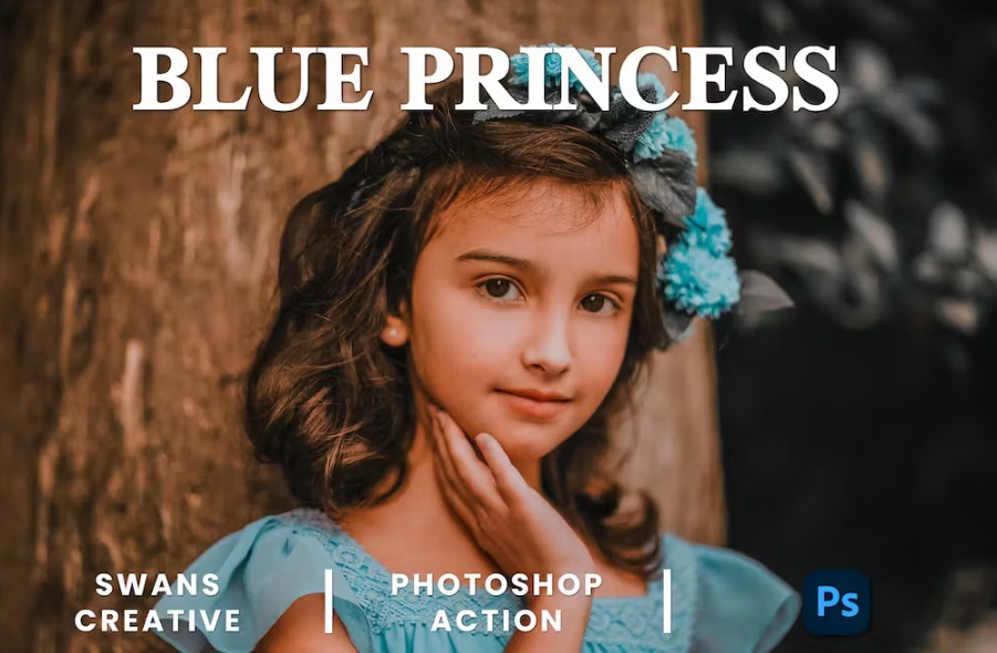 Free Blue Princess Photoshop Action Download