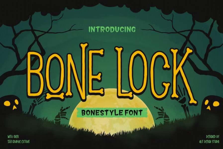 Free Bone Lock Halloween Font Download