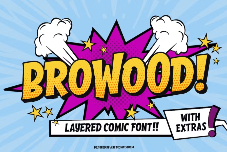 Free Browood Layered Comic Font Download