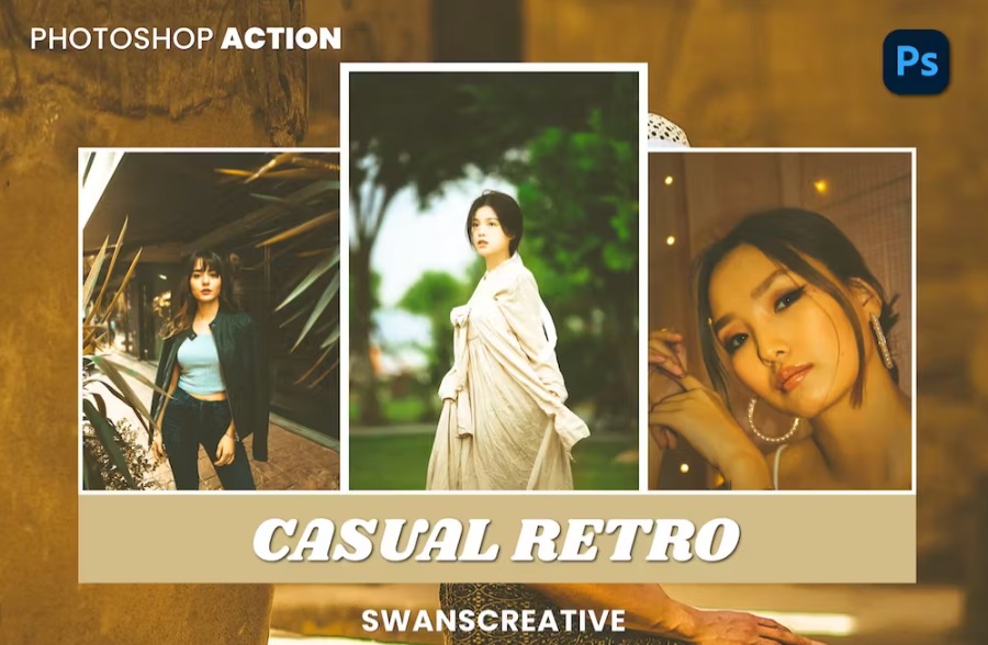 Free Casual Retro Photoshop Action Download