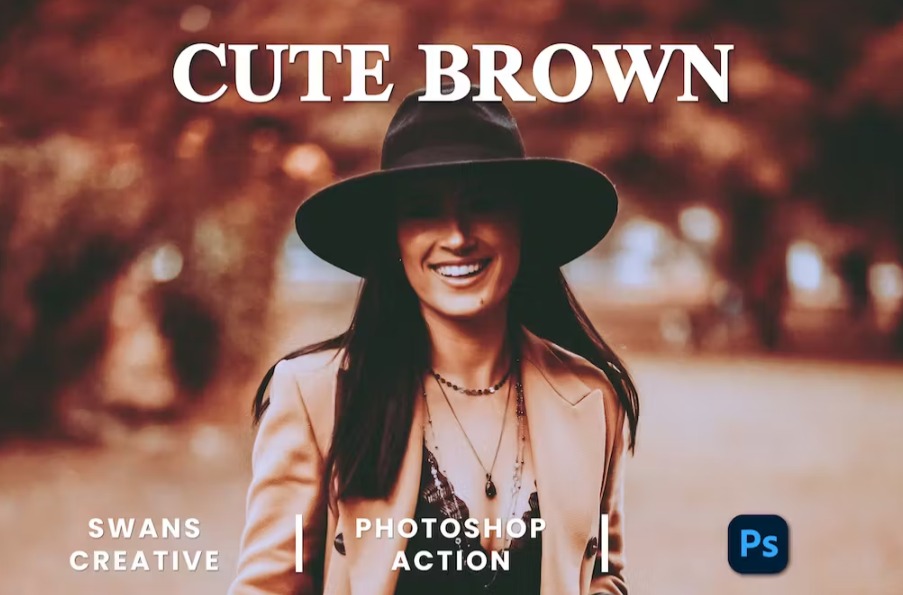 Free Cute Brown Photoshop Action Download