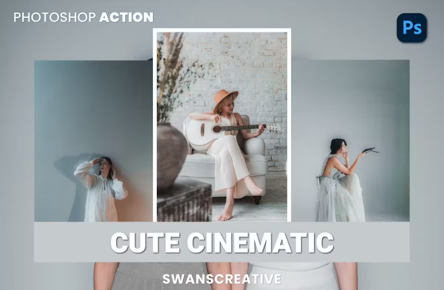 Free Cute Cinematic Photoshop Action Download