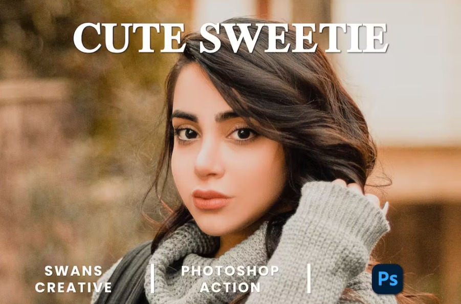 Free Cute Sweetie Photoshop Action Download