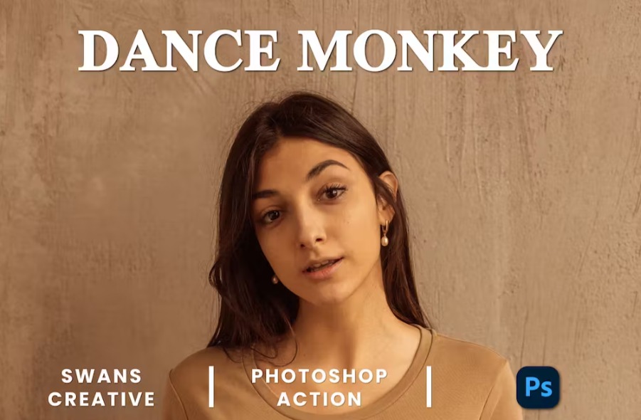 Free Dance Monkey Photoshop Action Download