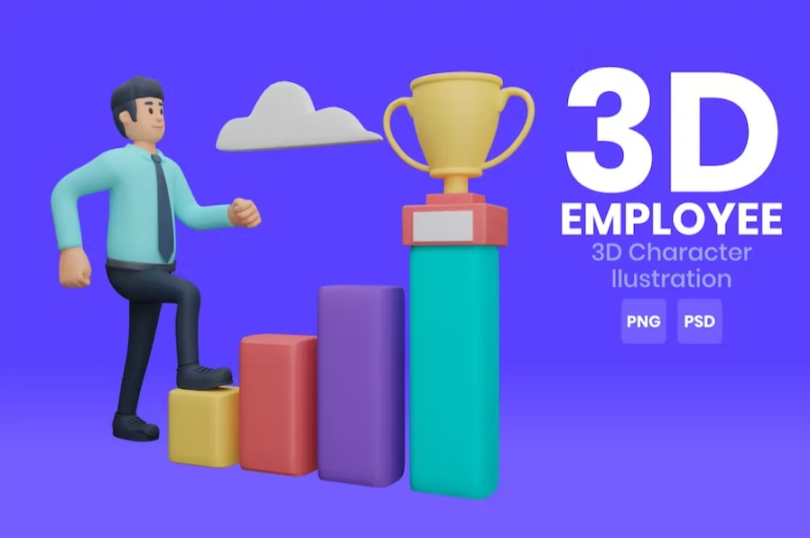 Free Employee 3D Character Template Download