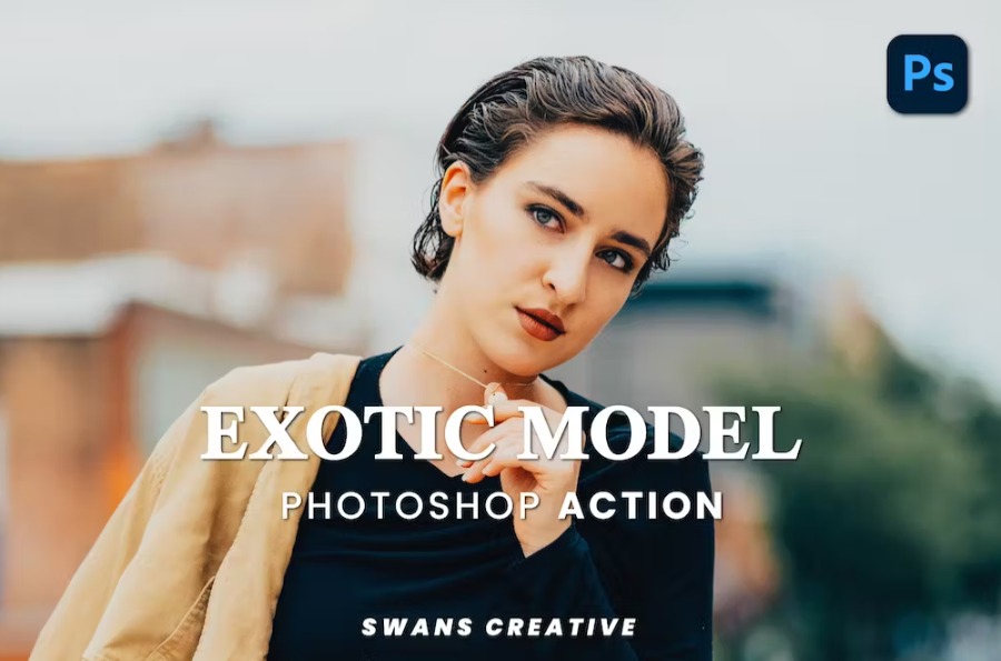 Free Exotic Model Photoshop Action Download