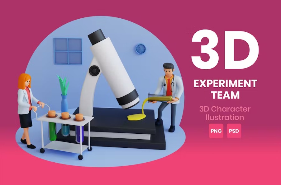 Free Experiment Team 3D Character Template Download