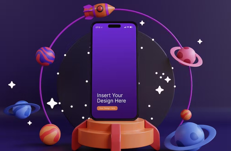 Free Galaxy Phone 3D Mockup Download