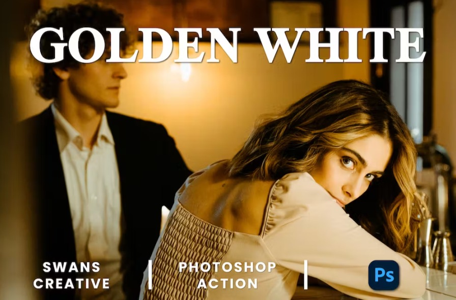 Free Golden White Photoshop Action Download