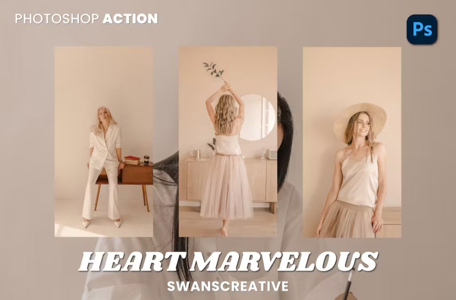 Free Heart Marvelous Photoshop Action Download