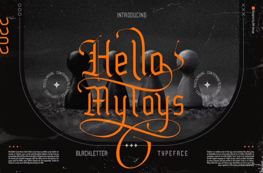 Free Hello Mytoys Blackletter Font Download