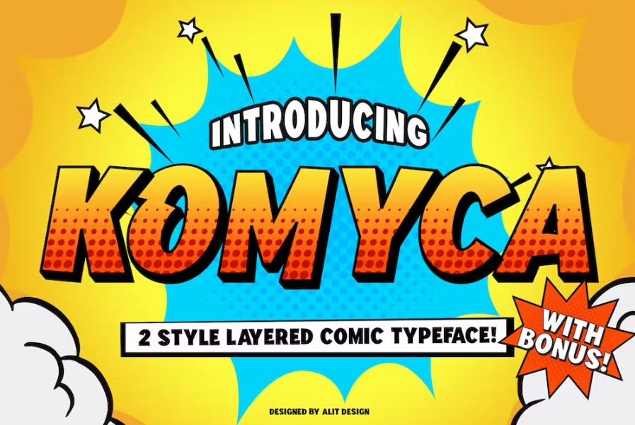 Free Komyca Layered Comic Typeface Font Download