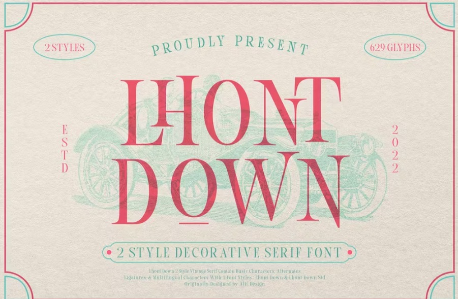 Free Lhont Down Typeface Font Download