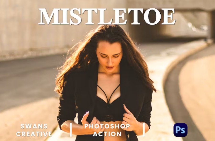 Free Mistletoe Photoshop Action Download