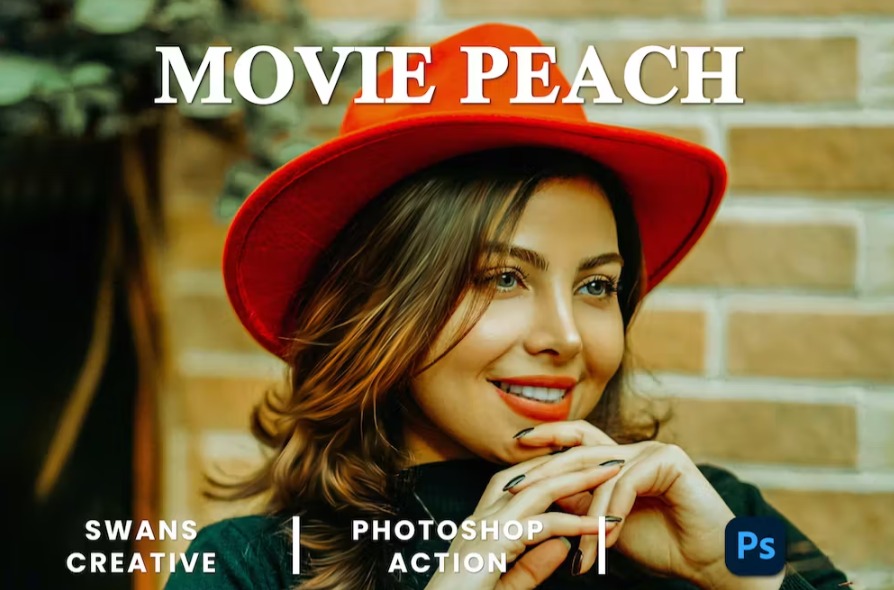 Free Movie Peach Photoshop Action Download