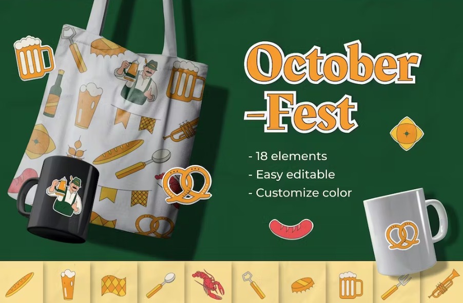 Free Octoberfest Clean Illustration Collections Download